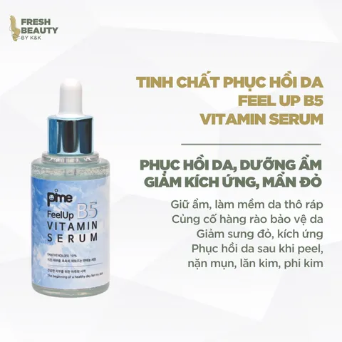 Tinh Chất Phục Hồi Da Pime Feel Up B5 Vitamin Serum 50g - Dưỡng Ẩm, Làm Dịu Da Nhạy Cảm, Hỗ Trợ Phục Hồi Sau Lăn Kim, Phi Kim