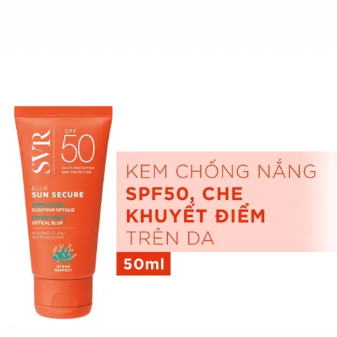 Kem Chống Nắng SVR Sun Secure Blur SPF50 50mL - Dưỡng Da 2in1, Che Khuyết Điểm, Bảo Vệ Da Tốt Nhất cho Mọi Loại Da
