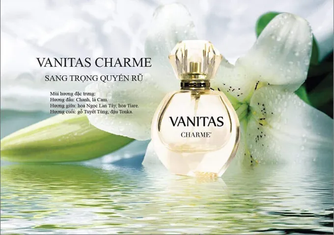 Nước Hoa Nữ Charme Vanitas 30ml - Hương Hoa Hồng và Cam Bergamot, Sang Trọng, Quyến Rũ, Thích Hợp Mùa Xuân Hè