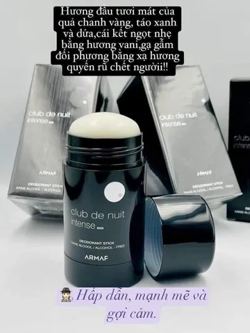 Lăn Khử Mùi Armaf Club De Nuit Intense Man - Hương Nước Hoa Tươi Mát, Thu Hút, Sử Dụng Hàng Ngày, Dung Tích 75g