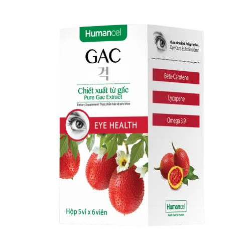 Viên nang dầu gấc Humancel GAC - Bổ mắt và trẻ hóa da theo công nghệ Hàn Quốc, 100% tự nhiên, an toàn cho người sử dụng