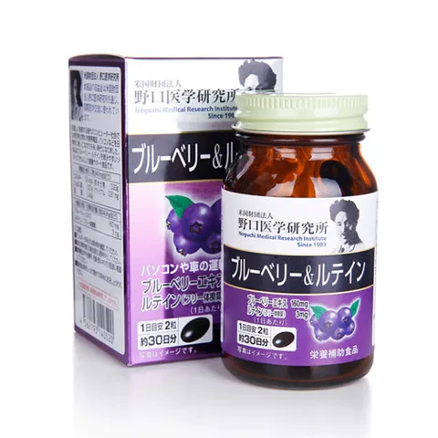 Viên uống bổ mắt Noguchi Blueberry Lutein - Hỗ trợ thị lực và bảo vệ mắt từ chiết xuất việt quất, 30 viên Nhật Bản