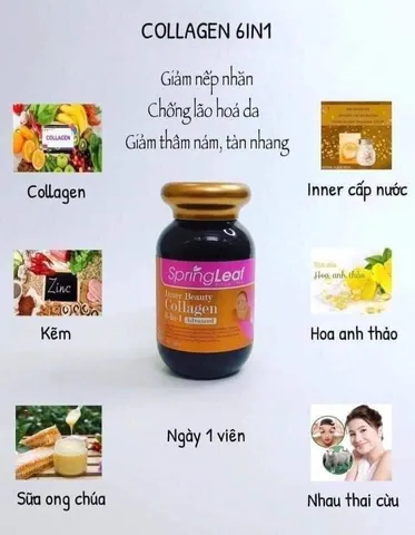 Viên Uống Collagen 6 In 1 Springleaf Inner Beauty của Úc - Hỗ Trợ Làm Đẹp, Trẻ Hoá Da, Tăng Cường Sức Khỏe Từ Bên Trong
