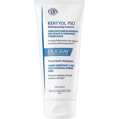 Dầu Gội Ducray Kertyol PSO 125mL - Giảm Gàu Nặng và Vảy Nến, Chăm Sóc Tóc Nhẹ Nhàng, Chống Ngứa, Phục Hồi Da Đầu