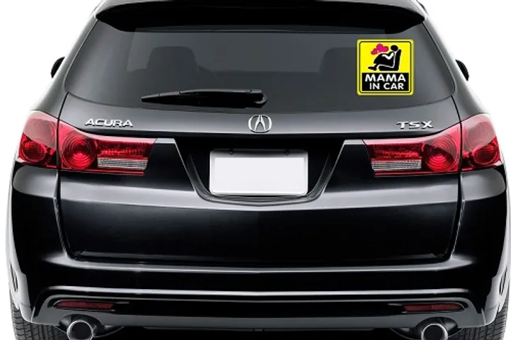 Miếng Dán Decal Phản Quang Xe Hơi Hello Kitty - Hình Baby In Car, Chống Va Đập, Đảm Bảo An Toàn, Trang Trí Xe Ô Tô