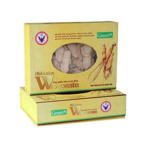 Nhân Sâm Wisconsin Hoa Kỳ - Hộp 50g Nhân Sâm Cắt Lát Tăng Cường Sinh Lực và Sức Đề Kháng - Hỗ Trợ Chế Biến Món Ăn