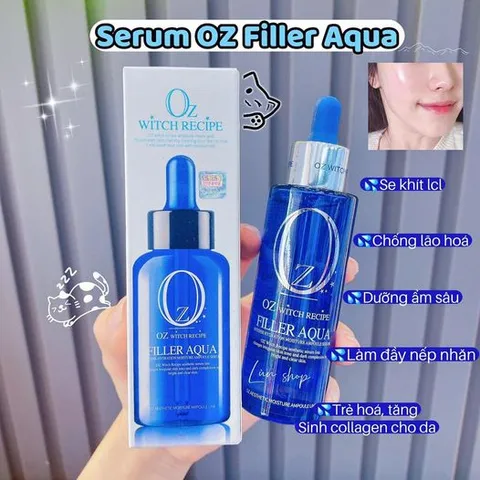 Serum Oz Witch Recipe Filler Aqua 100ml - Serum Cấp Nước, Căng Bóng, Phục Hồi Da Mụn Từ Thiên Nhiên, Hàn Quốc