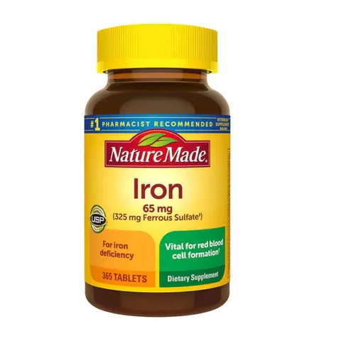 Viên uống bổ sung sắt Nature Made Iron 65mg hộp 300 viên