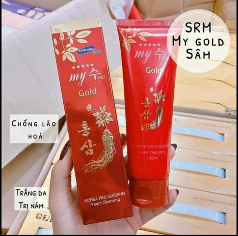 Sữa Rửa Mặt Hồng Sâm Đỏ My Gold - 130ml, Dưỡng Ẩm & Làm Sáng Da, Sản Phẩm Hàn Quốc Từ Thiên Nhiên, Chăm Sóc Da Mặt Hiệu Quả