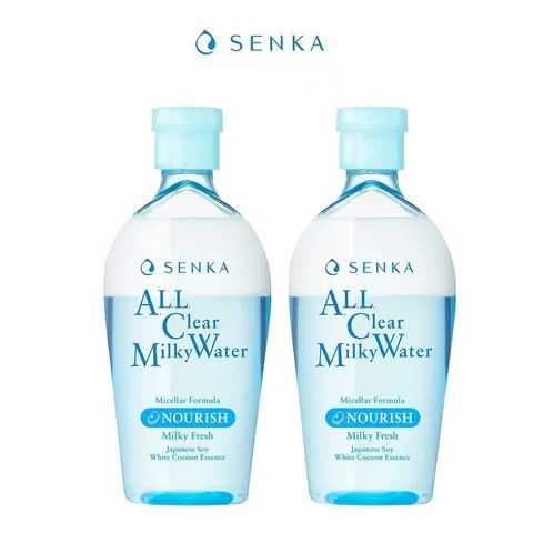 Bộ 02 Nước Sữa Tẩy Trang 2 Lớp Senka A.L.L. Clear Milky Water 230ml - Tẩy Trang Dịu Nhẹ Cho Da Mặt, Phù Hợp Mọi Loại Da