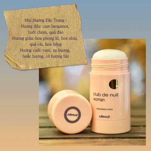Lăn Khử Mùi Nước Hoa Club De Nuit - Armaf Nam Nữ, Hương Trái Cây Sang Trọng, Quyến Rũ, 75ml