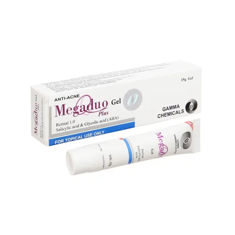 Kem Trị Mụn Ẩn Thâm Gamma Megaduo Plus 15g - Gel Chứa Retinal, BHA, AHA, Ngừa Mụn, Dưỡng Trắng Da, Thích Hợp Mọi Loại Da