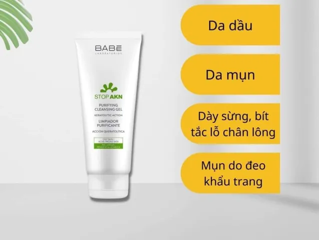 Sữa Rửa Mặt BaBe Stop AKN Purifying Cleansing Gel 200ml - Dành Cho Da Dầu Mụn, Làm Sạch và Ngăn Ngừa Mụn Tốt Nhất