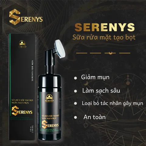 Sữa Rửa Mặt Tạo Bọt Serenys 150ml - Tinh Dầu Tràm Trà Giúp Ngăn Ngừa Mụn, Làm Sạch Sâu Cho Da Dầu Mụn Nhạy Cảm