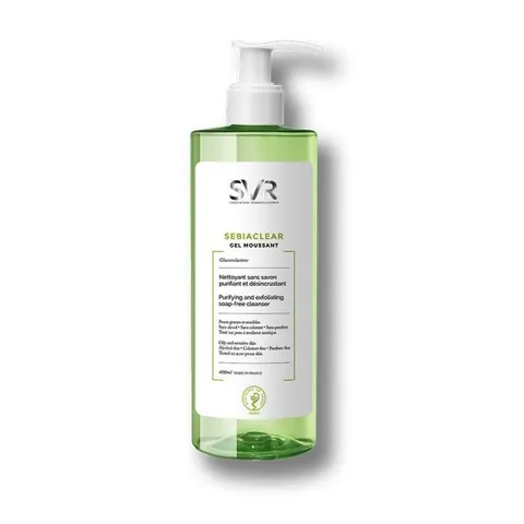 Sữa Rửa Mặt SVR Sebiaclear Gel Cho Da Dầu Nhạy Cảm - Làm Sạch Sâu, Ngừa Mụn, Dưỡng Ẩm, Hương Táo Xanh 200ml/400ml