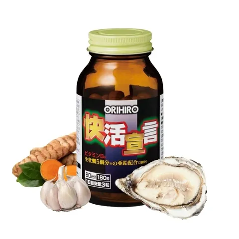 Viên hàu tỏi nghệ thải độc gan Nhật Bản Orihiro - Hỗ trợ gan khỏe mạnh, tăng cường miễn dịch, 120 viên cải thiện sức khỏe hàng ngày