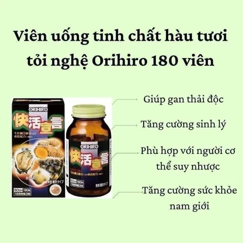 Viên hàu tỏi nghệ thải độc gan Nhật Bản Orihiro - Hỗ trợ gan khỏe mạnh, tăng cường miễn dịch, 120 viên cải thiện sức khỏe hàng ngày