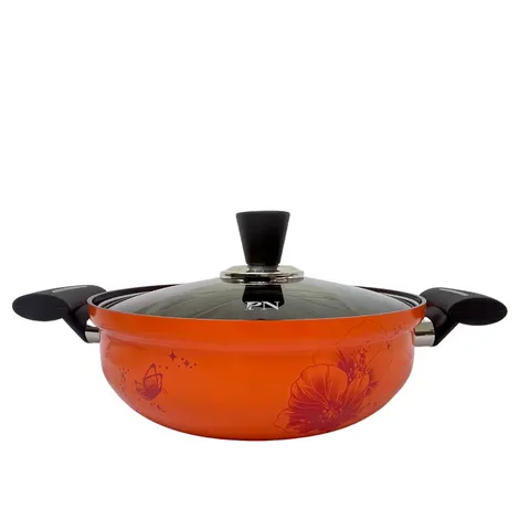 Nồi Lẩu Nhôm PoongNyun FACPT-24CL 24cm - Bếp Gas & Hồng Ngoại, Chống Dính, Nắp Kiếng Chịu Nhiệt, Thiết Kế Hiện Đại