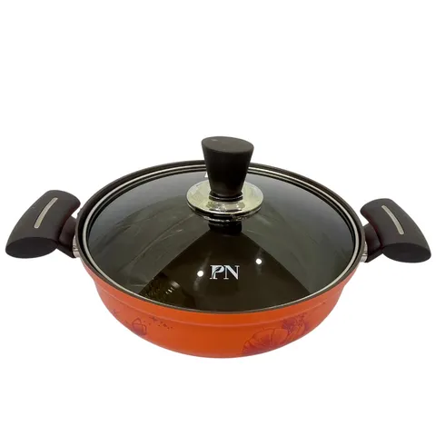 Nồi Lẩu Nhôm PoongNyun FACPT-24CL 24cm - Bếp Gas & Hồng Ngoại, Chống Dính, Nắp Kiếng Chịu Nhiệt, Thiết Kế Hiện Đại