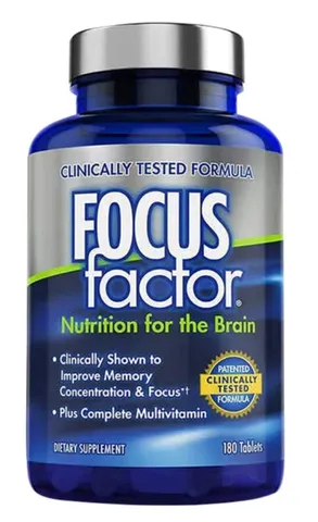 Viên Uống Hỗ Trợ Trí Nhớ Bổ Não Focus Factor 180 Viên - Tăng Cường Tập Trung, Giảm Stress, Phục Hồi Sức Khỏe Sau Tai Biến