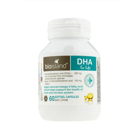 Viên Dầu Cá DHA Úc 60 Viên - Bioisland Bổ Sung Dinh Dưỡng Cho Trẻ, Phát Triển Trí Não, Thị Giác, Tăng Cường Miễn Dịch