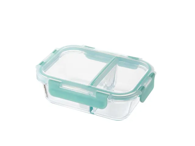 Hộp Thủy Tinh Chia Ngăn Lock&Lock 600ml, 860ml, 1040ml - Hộp Đựng Thức Ăn Chịu Nhiệt, Thiết Kế Đẹp Màu Mint, Sử Dụng Trong Lò Vi Sóng