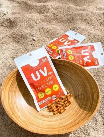 Viên Uống Chống Nắng UV Plus+ Block 100 Nhật Bản - Bảo Vệ Da, Ngăn Ngừa Tàn Nhang, 45 Viên, Chống Oxy Hóa, Dưỡng Ẩm