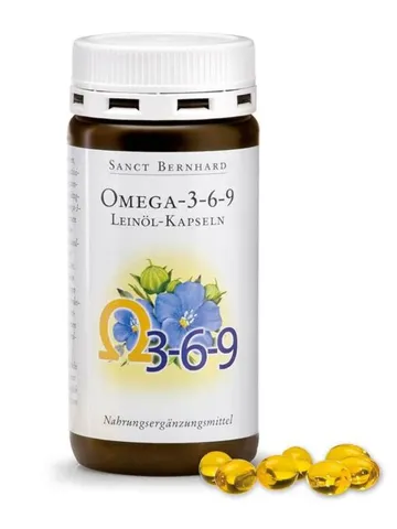 Viên Nang Omega-3-6-9 Sanct Bernhard Dầu Hạt Lanh - Hỗ Trợ Tim Mạch & Tăng Cường Trí Não, 180 Viên