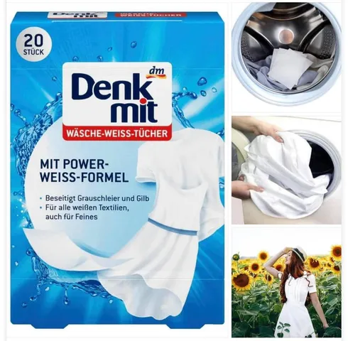 Giấy Tẩy Trắng Quần Áo Denkmit - Giúp Loại Bỏ Vết Bẩn Nhanh Chóng, An Toàn, Tiết Kiệm Thời Gian - Sản Phẩm Nội Địa Đức