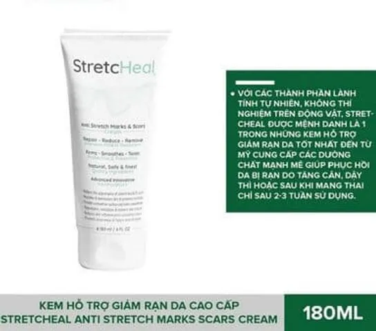 Kem Bôi Rạn Da StretcHeal Mỹ - Kem Trị Rạn Da & Sẹo, Giúp Làm Mờ & Ngăn Ngừa Rạn Da Cho Mẹ Bầu - Dung Tích 180ml