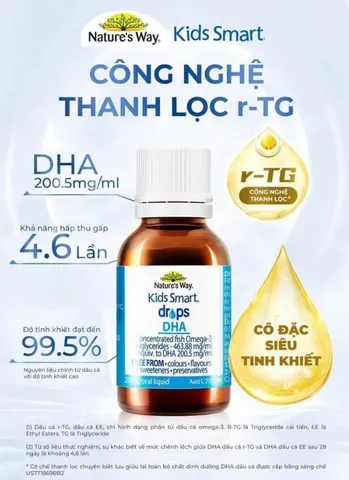(Có tem) DHA Tinh Khiết Nature's Way Úc - Giúp Trẻ Phát Triển Thông Minh, Mắt Sáng - Dùng Cho Bé Từ 4 Tuần Tuổi