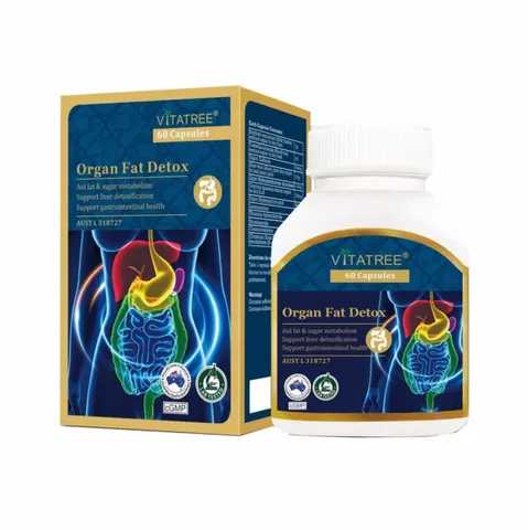 Viên Uống Thải Độc Mỡ Nội Tạng Vitatree Organ Fat Detox 60 Viên - Giảm Mỡ, Thải Độc Gan, Hỗ Trợ Sức Khỏe Chức Năng