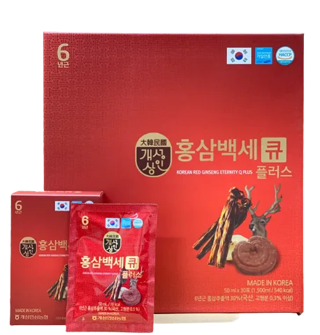 Nước Hồng Sâm Nhung Hươu Linh Chi Q-Plus Hàn Quốc - Tăng Cường Sức Khỏe, Hỗ Trợ Ngủ Ngon - Hộp 30 Gói 50ml