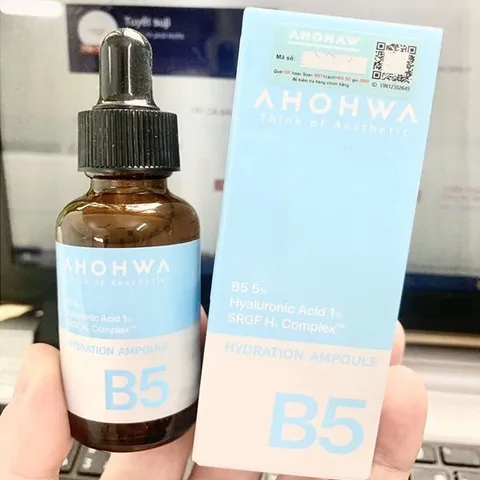 Tinh Chất Ahohwa Hydration Ampoule B5 30ml - Cấp Ẩm, Phục Hồi Da Khô, Thích Hợp Mọi Loại Da, Dưỡng Da Mịn Màng, Unisex
