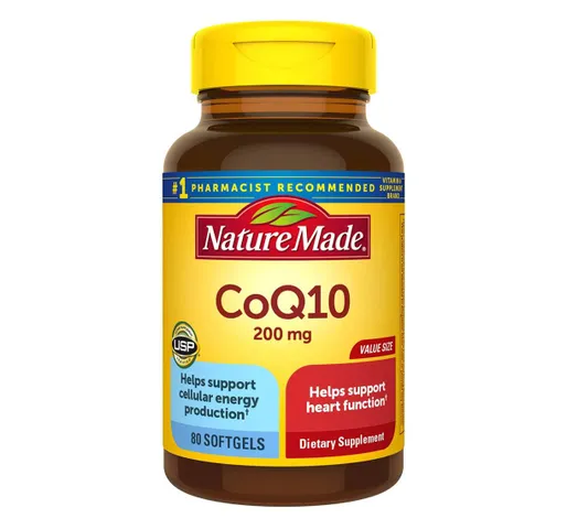 Viên uống bổ tim mạch Nature Made CoQ10 200mg - Hỗ trợ sức khỏe tim, tăng cường năng lượng, 80 viên nhập khẩu Mỹ