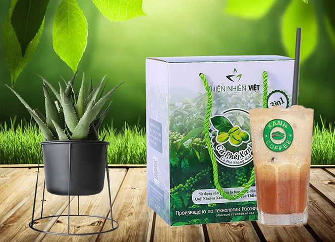 Cà Phê Xanh Thiên Nhiên Việt Hỗ Trợ Giảm Cân - Hộp 30 Gói, Đốt Mỡ Thừa, Thanh Lọc Cơ Thể, Sản Phẩm Chất Lượng Cao
