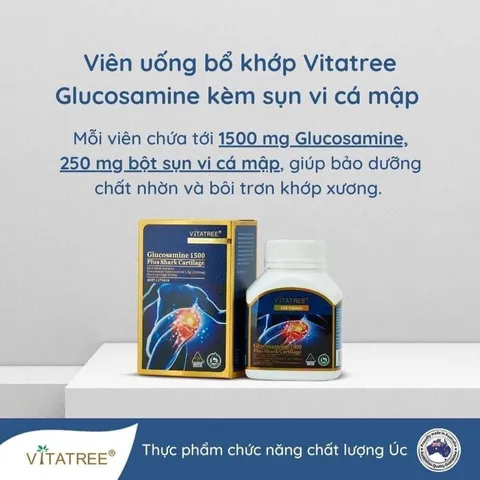 Vitatree Glucosamine 1500mg Plus Shark Cartilage - Hỗ Trợ Sụn Khớp Từ Úc - Lọ 100 Viên Chất Lượng 