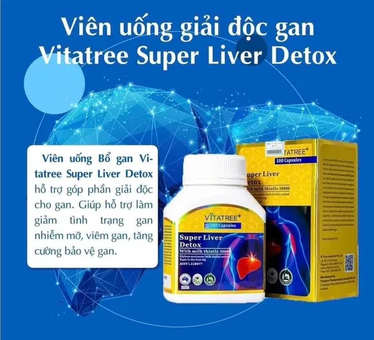 Viên Uống Thanh Lọc Gan Vitatree Super Liver Detox - Chiết Xuất Cây Kế Sữa, 100 Viên, Hỗ Trợ Sức Khỏe Gan Từ Úc