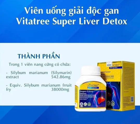 Viên Uống Thanh Lọc Gan Vitatree Super Liver Detox - Chiết Xuất Cây Kế Sữa, 100 Viên, Hỗ Trợ Sức Khỏe Gan Từ Úc