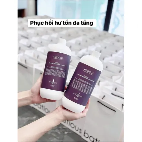 Cặp Gội Xả Cao Cấp Salon Batious 500ml - Phục Hồi Tóc Yếu, Hư Tổn Với Keratin & Collagen - Chăm Sóc Tóc Thông Minh