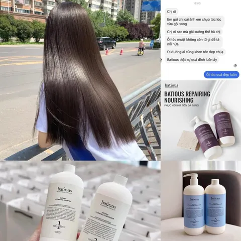 Cặp Gội Xả Cao Cấp Salon Batious 500ml - Phục Hồi Tóc Yếu, Hư Tổn Với Keratin & Collagen - Chăm Sóc Tóc Thông Minh