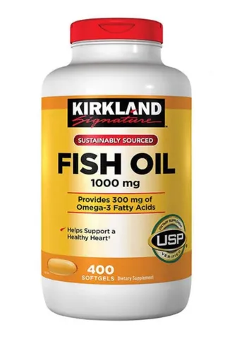 Viên uống Dầu cá Omega-3 1000mg Kirkland Signature - Hỗ trợ Tim mạch, Tăng cường Thị lực, 400 Viên nhập Mỹ