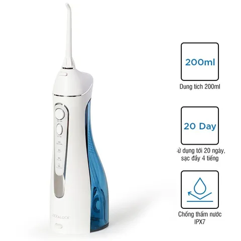 Máy Tăm Nước Không Dây Lock&Lock ENR156BLU 200ml - Thiết Kế USB, Dễ Dàng Sử Dụng, Chăm Sóc Răng Miệng Hiệu Quả