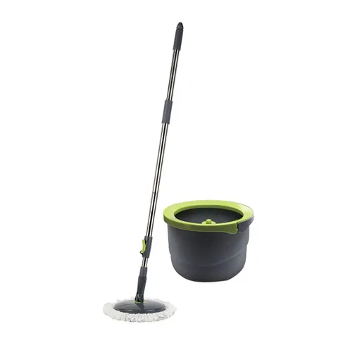 Bộ Lau Nhà Mini Thép Không Gỉ Lock&Lock ETM498 - 2 Bông Lau Microfiber, Trục Xoay 360 Độ, Thùng Chứa Nhựa PP Chắc Chắn