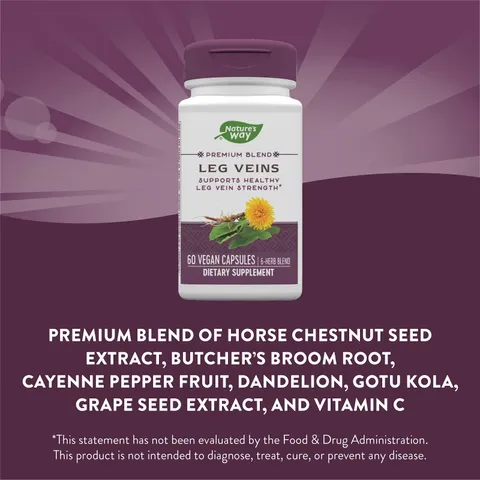 Viên Uống Giảm Giãn Tĩnh Mạch Leg Veins Nature's Way 60 Viên - Hỗ Trợ Thúc Đẩy Lưu Thông Máu và Tăng Cường Sức Khỏe Thành Mạch