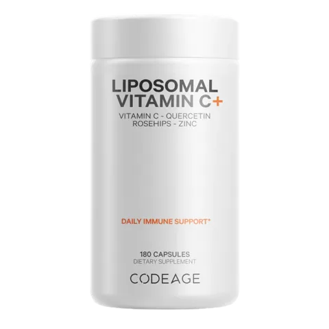 Viên Uống Bổ Sung Vitamin C Codeage Liposomal 180 Viên - Tăng Cường Miễn Dịch & Làm Đẹp Da, Công Nghệ Hấp Thụ Cao