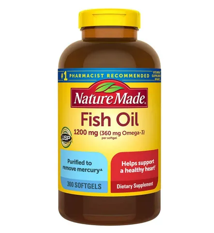 Dầu Cá Omega 3 Nature Made 1200mg Hộp 300 Viên - Bổ Sung Omega 3 Cải Thiện Tim Mạch và Trí Nhớ, Sản Phẩm Chính Hãng Mỹ