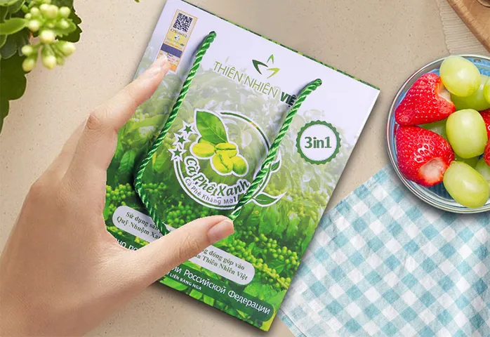Cà Phê Xanh Thiên Nhiên Việt Hỗ Trợ Giảm Cân - Hộp 10 Gói Giúp Thanh Lọc Cơ Thể và Tăng Cường Sức Khỏe