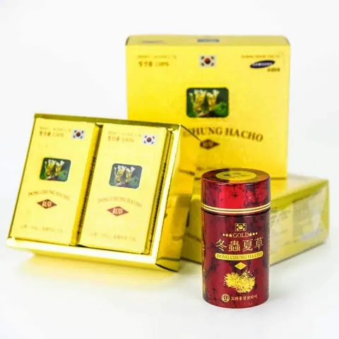 Viên Đông Trùng Hạ Thảo Samsung Dong Chung Hacho Red Gold 100g - Tăng cường sức khỏe, bổ phổi, giải độc gan (2 Lọ)