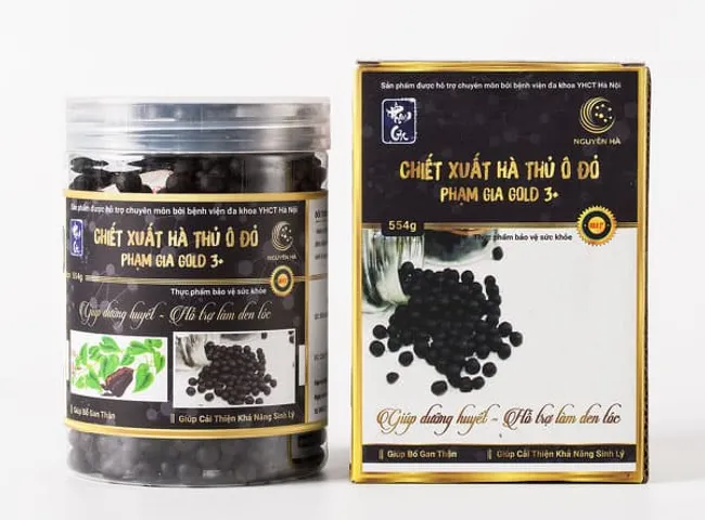 Viên Uống Giúp Trắng Da Đen Tóc Hà Thủ Ô Đỏ Phạm Gia Gold 3+ - Giải Pháp Cho Tóc Khỏe Mạnh, Da Đẹp Hồng Hào 554g